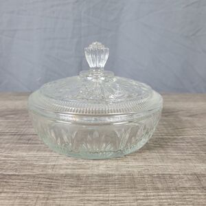 Avon Clear‎ Etched Glass Candy Dish